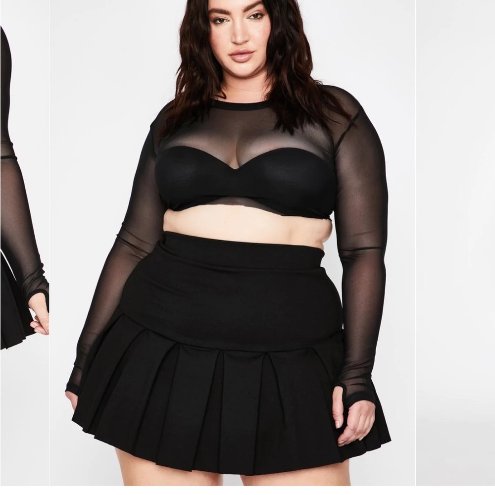 Dolls Kill Plus Wicked Scholar Pleated Skirt
